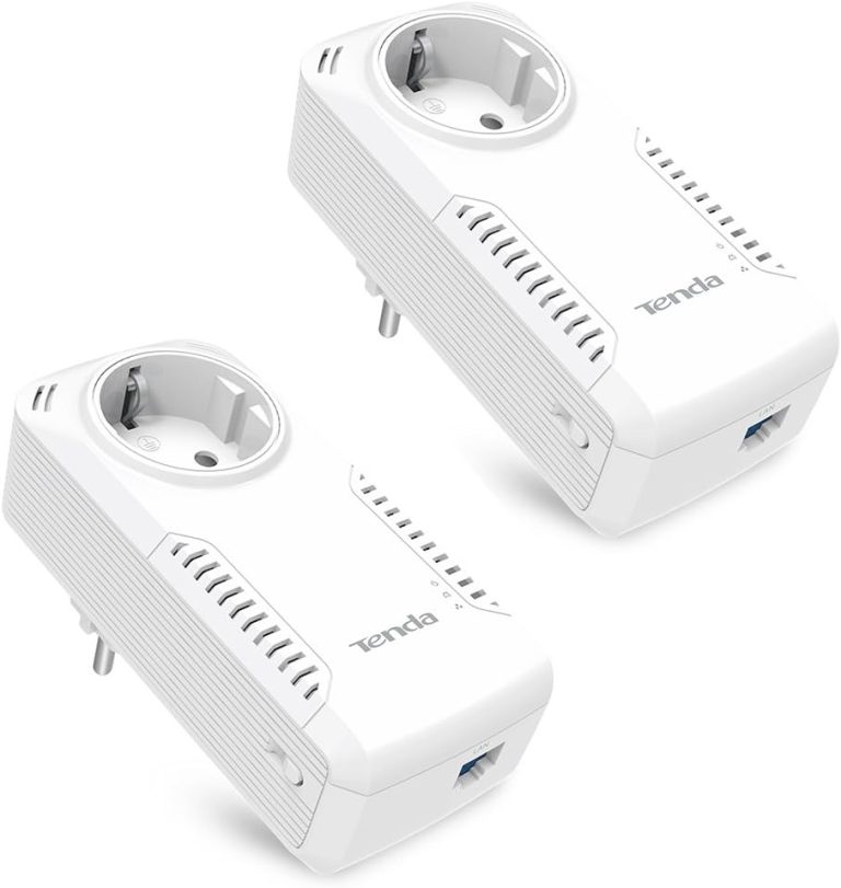 Tenda CPL AV1000 adapteur Powerline Prise intégrée HomePlug AV2, Pack de 2 (P1001P)